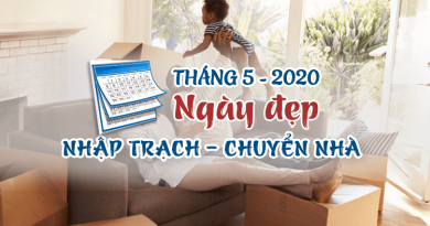 Xem ngày chuyển nhà nhập trạch tháng 5 năm 2020